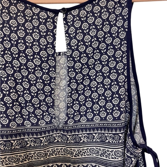 Roxy high low tank top beachy blue white large - Picture 5 of 8